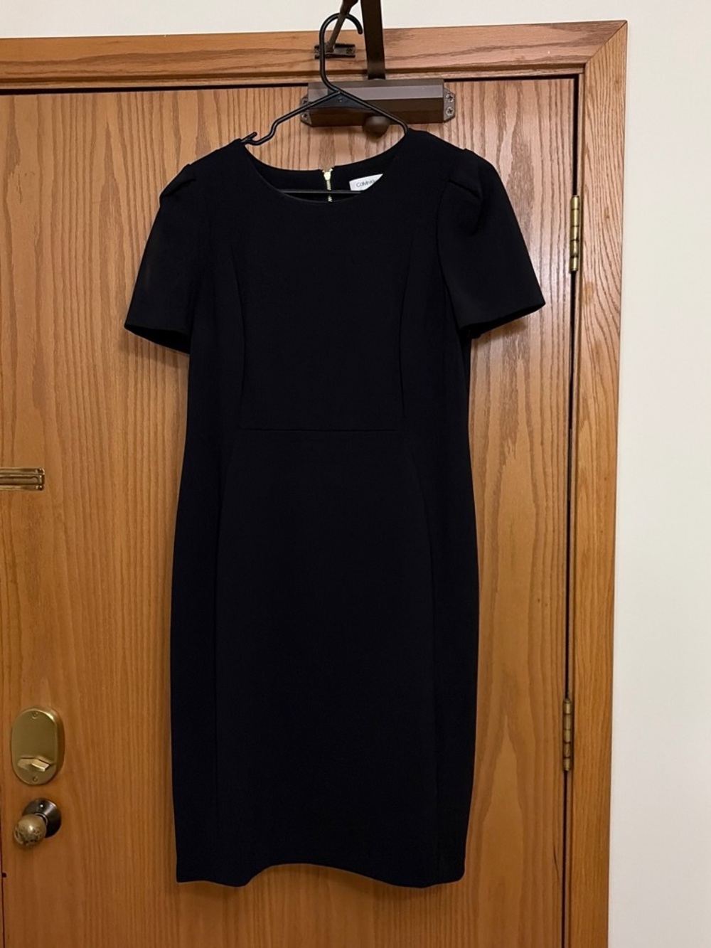 Calvin Klein Black Short-Sleeve Sheath Dress